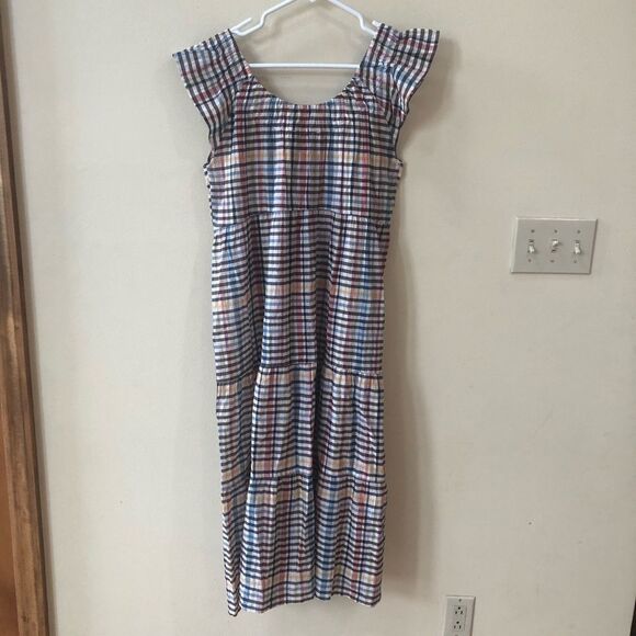 Loft Flutter Sleeve Tiered Midi Dress - Picture 5 of 6